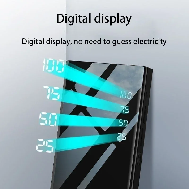 20000mAh LED Digital Display Portable Charger External Battery Suitable for iPhone and Android USB Power Bank Mini Powerbank