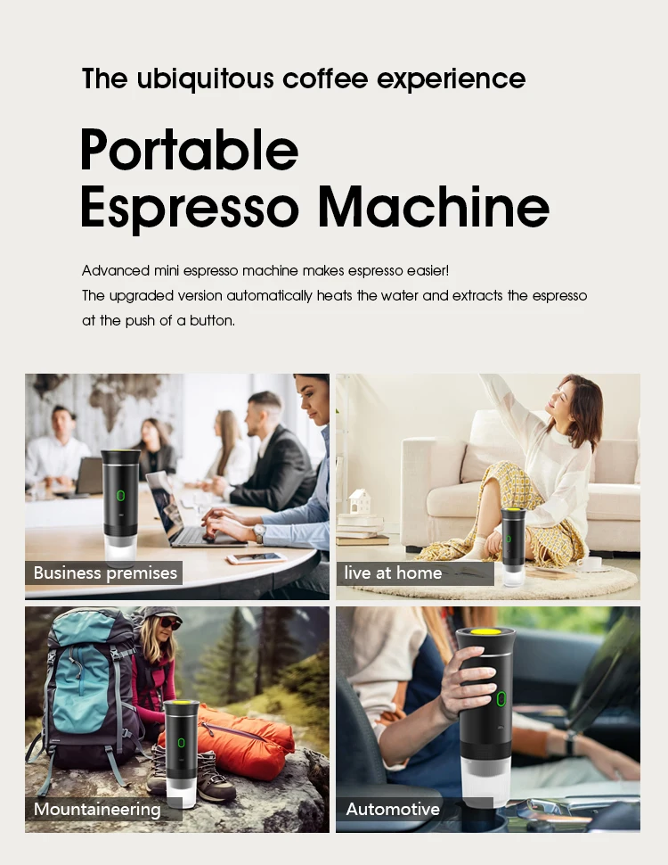 Portable Wireless Electric Espresso Coffee Machine For Travel &Car &Home Camping Coffee Maker 3-in-1 Capsule Powder Coffee Maker