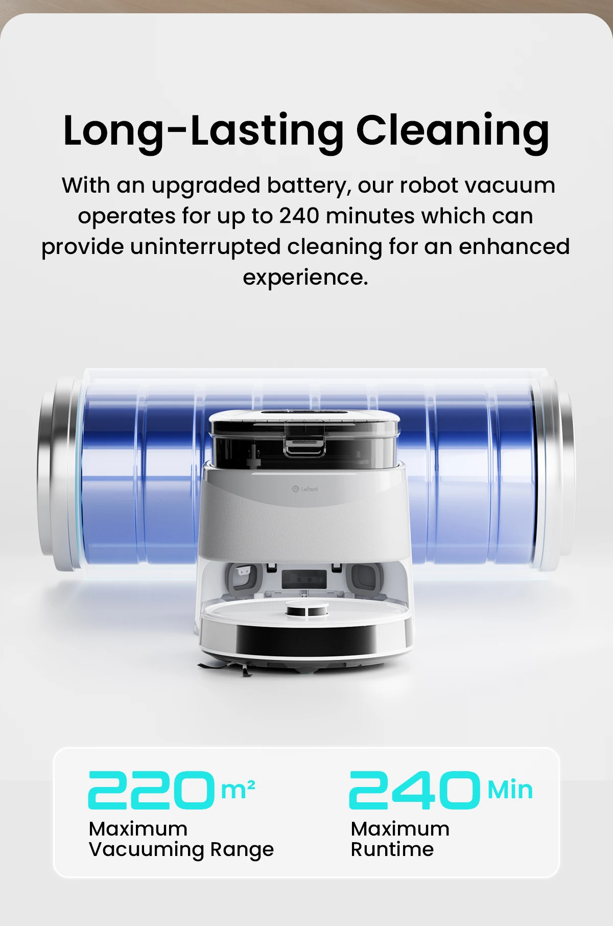 LEFANT M3 M3L Robot Vacuum Cleaner with Mapping, 12000Pa Suction, Emptying Station, Automatic Washing and Drying, DTOF Laser