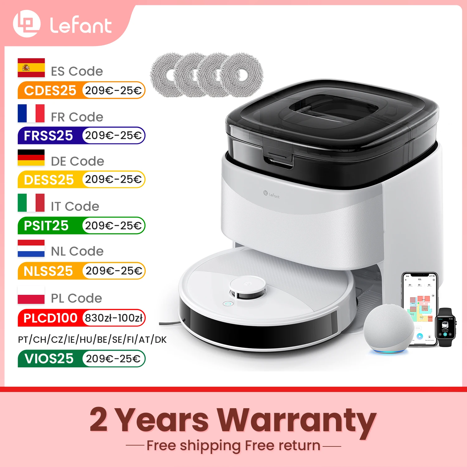 LEFANT M3 M3L Robot Vacuum Cleaner with Mapping, 12000Pa Suction, Emptying Station, Automatic Washing and Drying, DTOF Laser LEFANT M3 M3L Robot Vacuum Cleaner with Mapping, 12000Pa Suction, Emptying Station, Automatic Washing and Drying, DTOF Laser