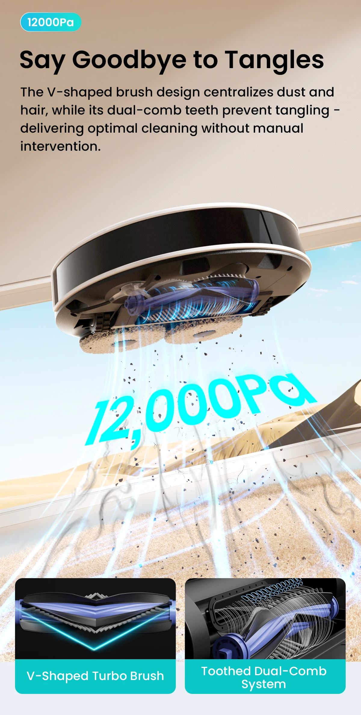 LEFANT M3 M3L Robot Vacuum Cleaner with Mapping, 12000Pa Suction, Emptying Station, Automatic Washing and Drying, DTOF Laser