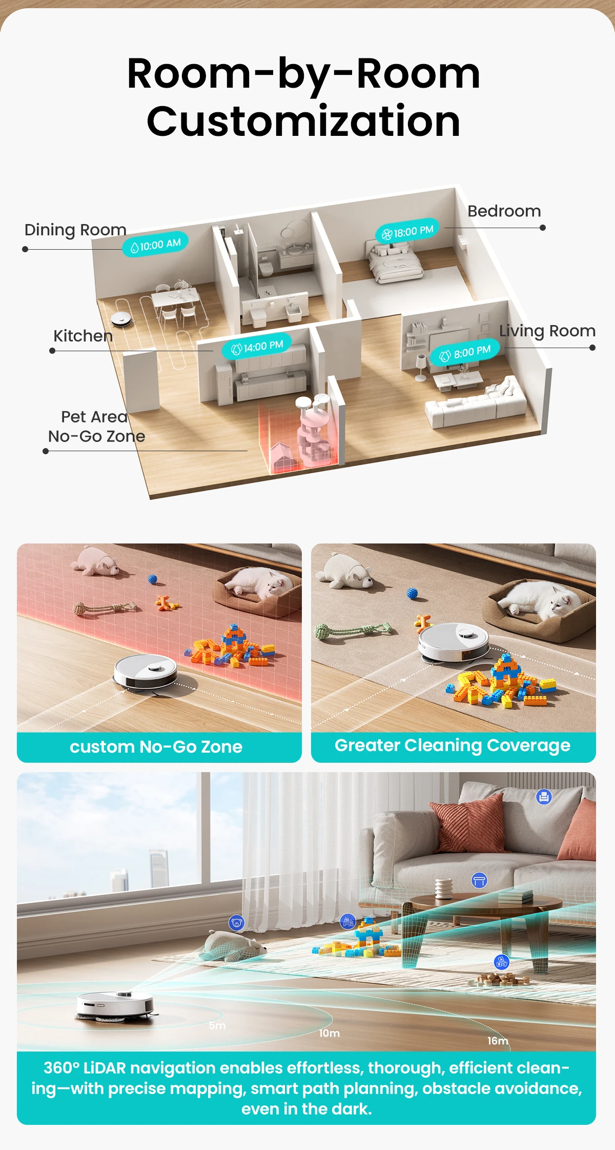 LEFANT M3 M3L Robot Vacuum Cleaner with Mapping, 12000Pa Suction, Emptying Station, Automatic Washing and Drying, DTOF Laser