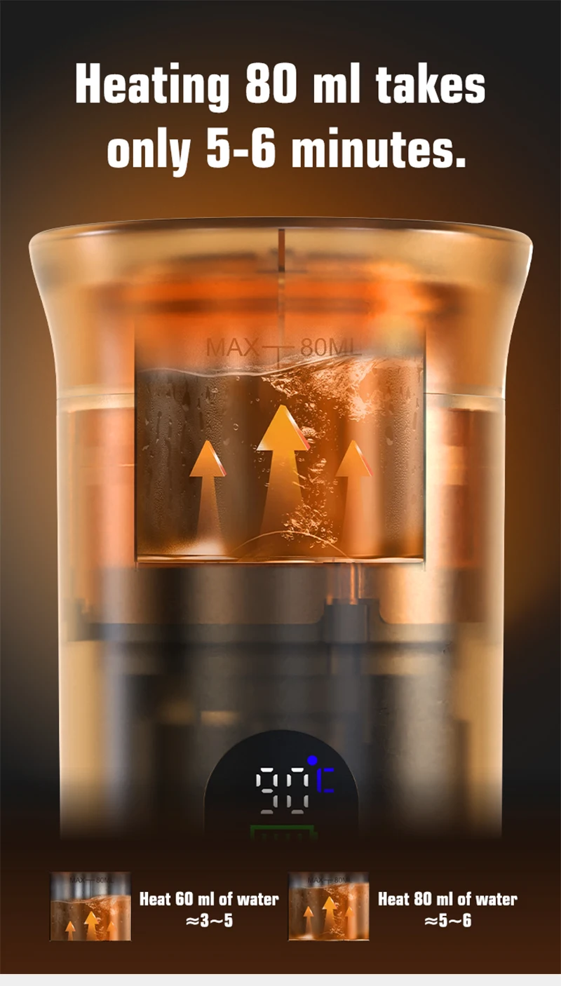 DENOKIN Portable Espresso Coffee Machine With Digital Display 3-in-1 Capsule Coffee Maker for Car & Home Camping Coffee Maker